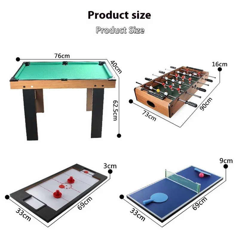 4-in-1 Multi-Game Table with Foosball, Air Hockey, Table Tennis, and Pool