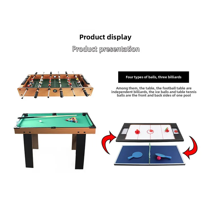 4-in-1 Multi-Game Table with Foosball, Air Hockey, Table Tennis, and Pool