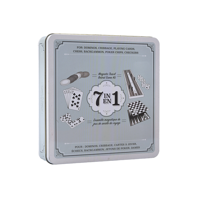 7-in-1 Travel Game Set with Portable Iron Box
