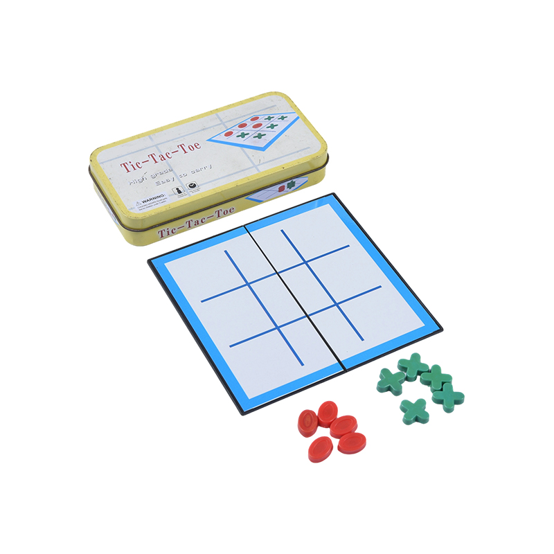 Portable Classic Tic-Tac-Toe Set with Metal Storage Case