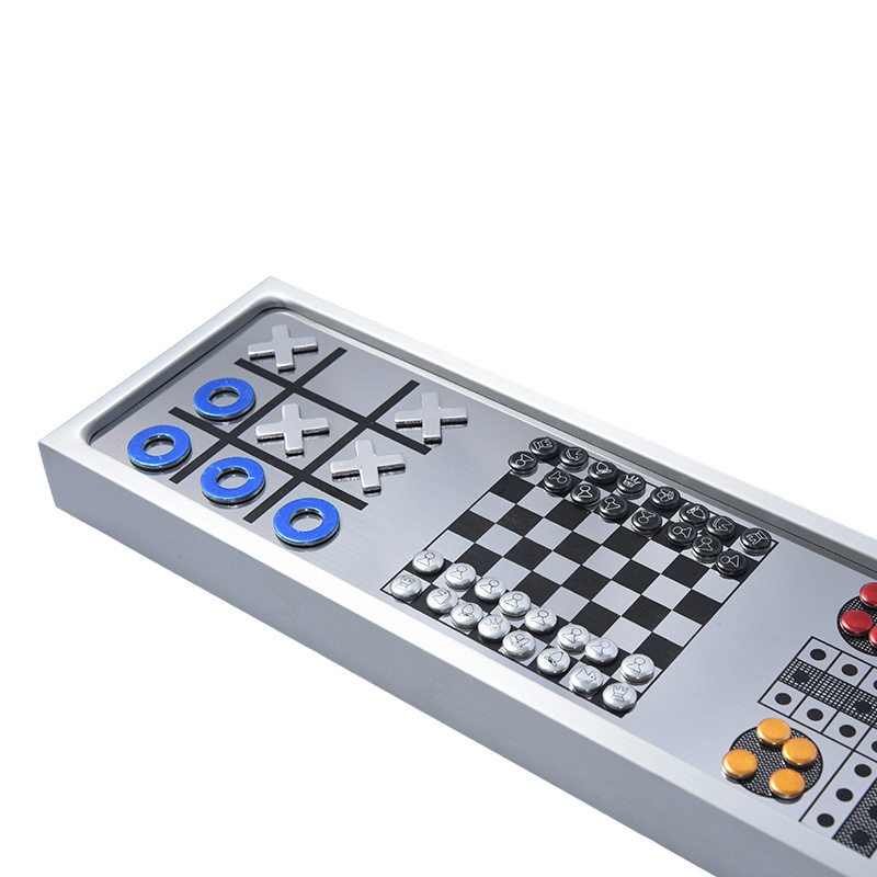 Aluminium alloyMagnetic 3-in-1 CHESS Game Set