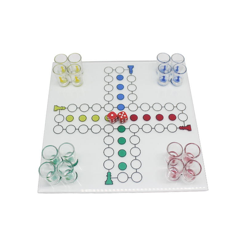 Crystal Ludo Drinking Game Set