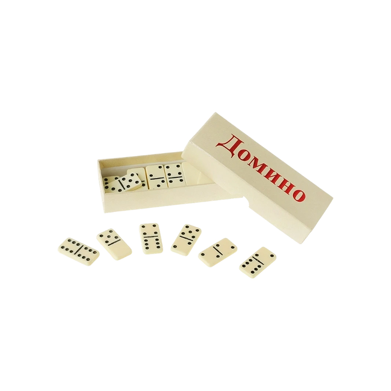 Traditional Double-Six Dominoes Set in Ivory Finish