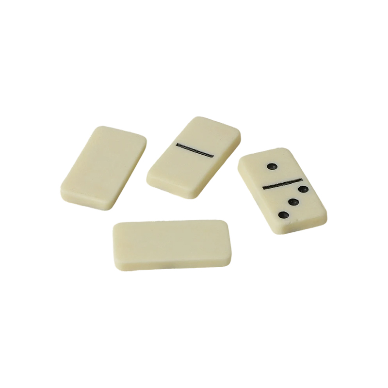 Traditional Double-Six Dominoes Set in Ivory Finish