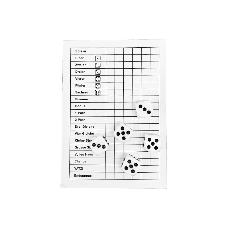 Classic Dice Game Essentials YATZY Scoreboard Set