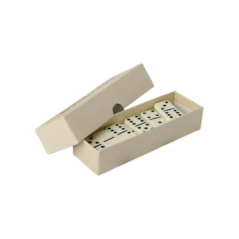 Traditional Double-Six Dominoes Set in Ivory Finish