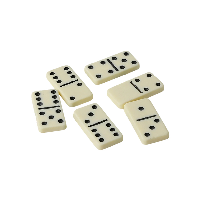 Traditional Double-Six Dominoes Set in Ivory Finish