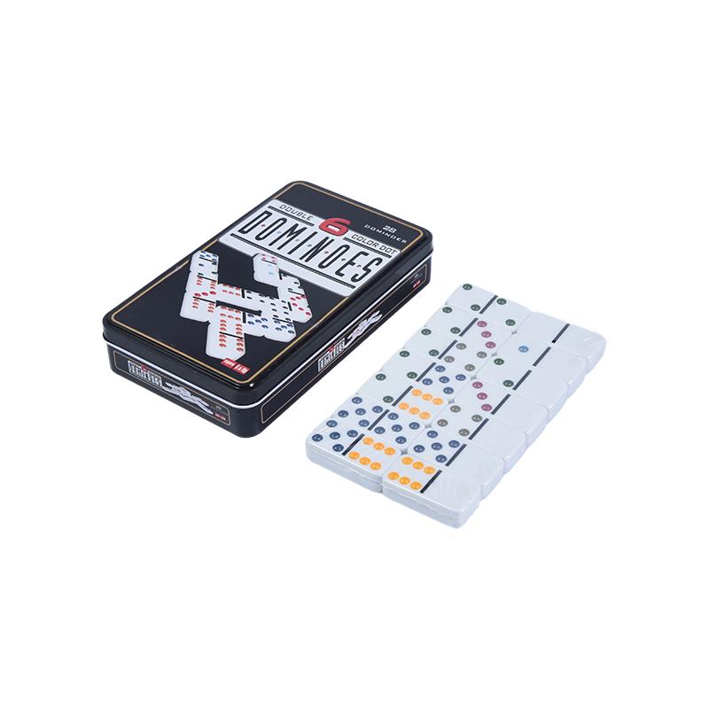 Professional Competitive Set - Double-Six Colorful Dot Dominoes Iron Box Set
