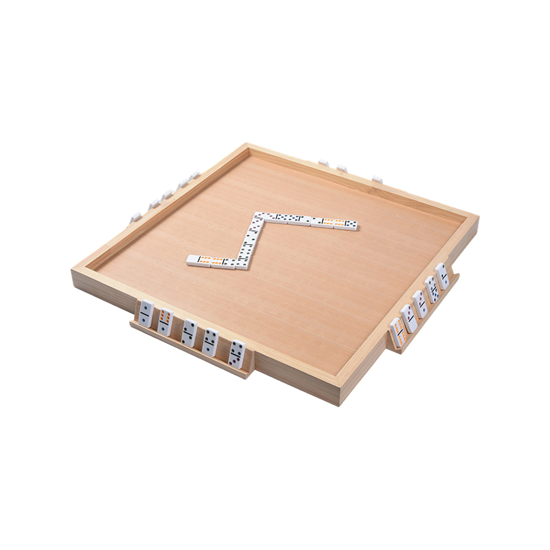 Wooden Game Accessory Board Domino-Specific Layout with Portable Trays