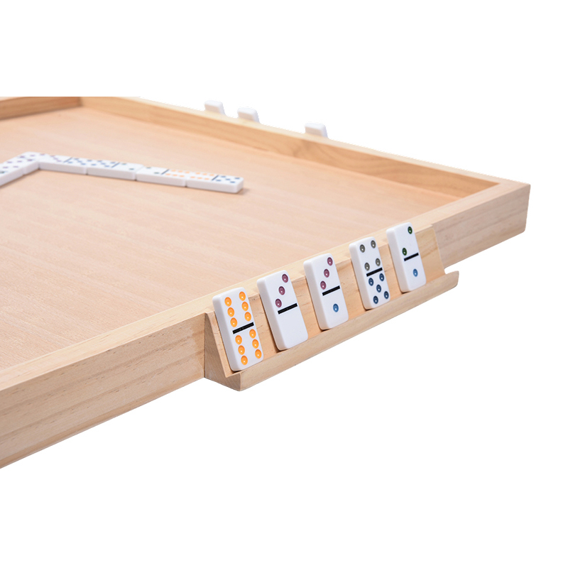 Wooden Game Accessory Board Domino-Specific Layout with Portable Trays