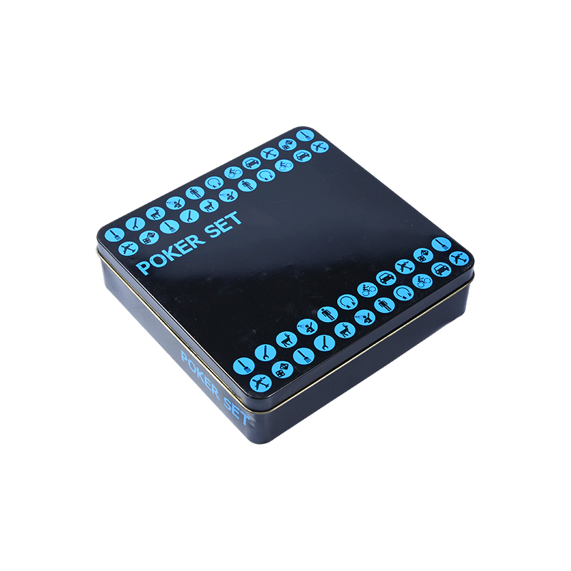 Black Poker Set in Metal Tin – Complete with Chips, Cards, and Accessories