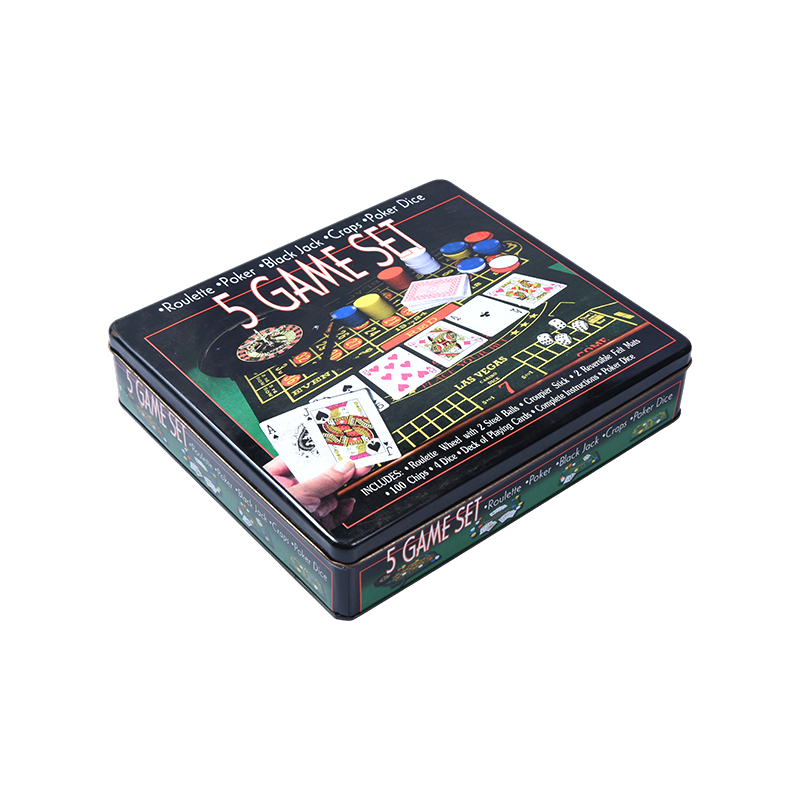 Metal Tin 5-in-1 Casino Game Set