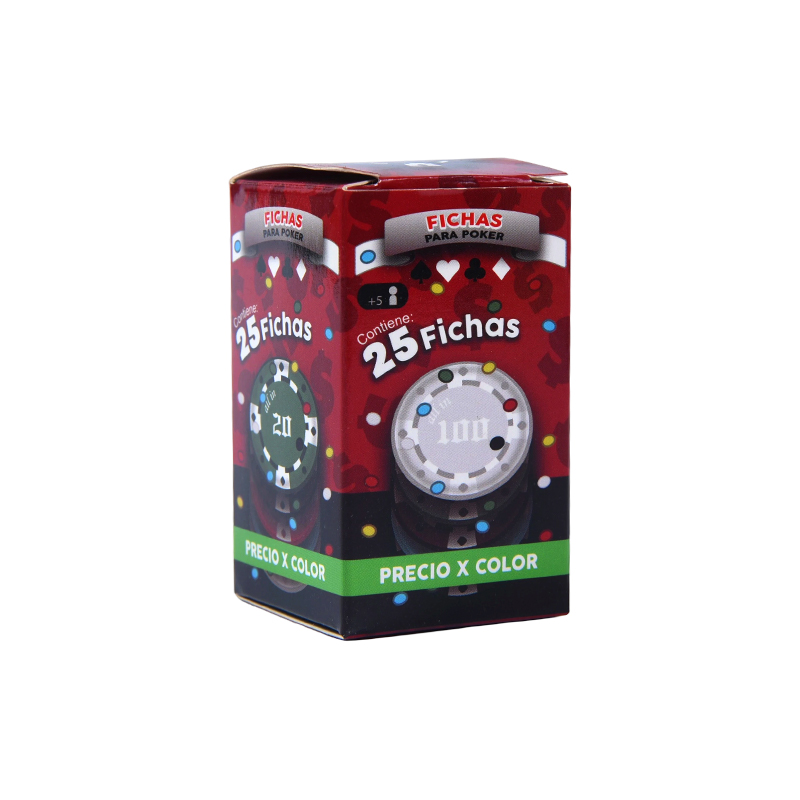 Color Poker Chips Set – 25-Piece Assorted Color Chips in Packaging Box