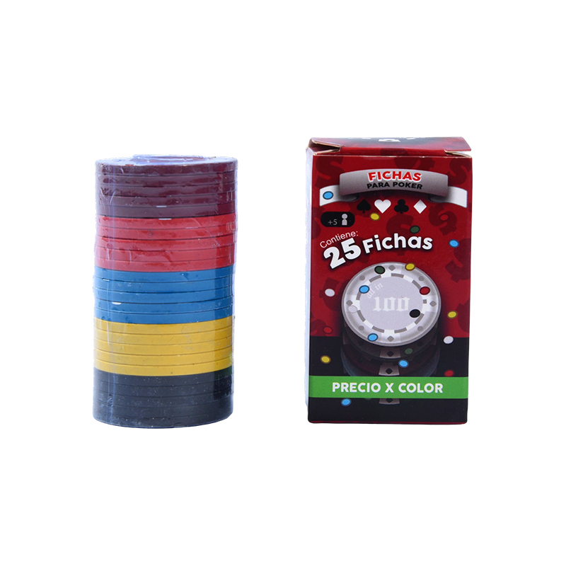 Color Poker Chips Set – 25-Piece Assorted Color Chips in Packaging Box