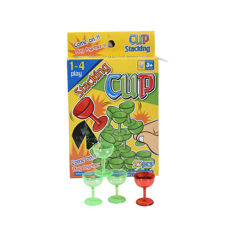 Toddler Developmental Toy - 23-Piece Plastic Stacking Cups with Cartoon Design