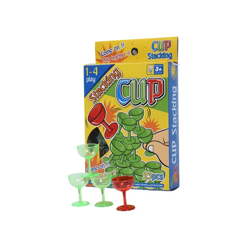 Toddler Developmental Toy - 23-Piece Plastic Stacking Cups with Cartoon Design