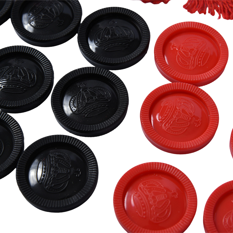 Classic Checkers Game Set with Fringed Board