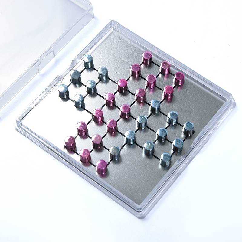 Magnetic Metal Tic-Tac-Toe Set in Clear Acrylic Case