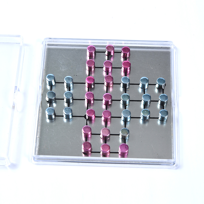 Magnetic Metal Tic-Tac-Toe Set in Clear Acrylic Case