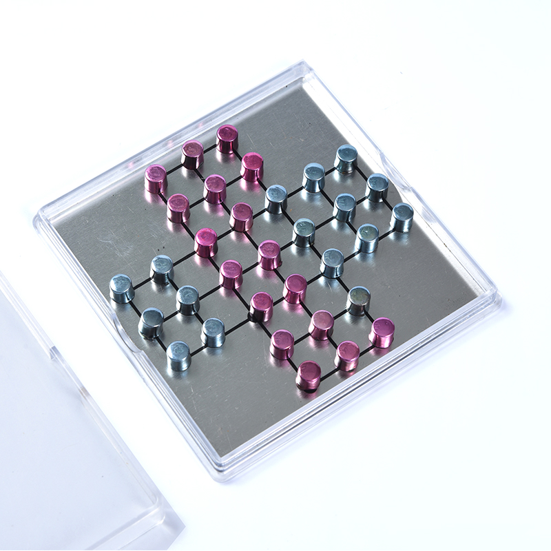 Magnetic Metal Tic-Tac-Toe Set in Clear Acrylic Case