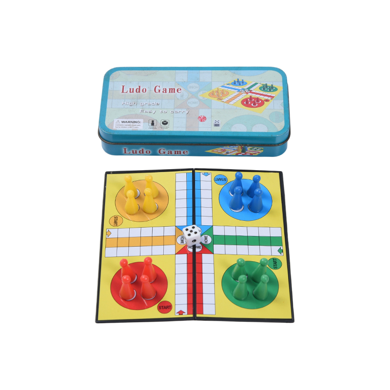 Metal Tin Case Portable Ludo Game Set