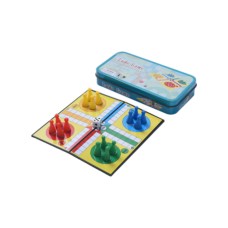Metal Tin Case Portable Ludo Game Set