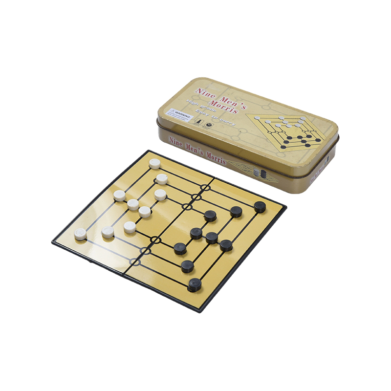 Metal Tin Case Portable Nine Men's Morris Game