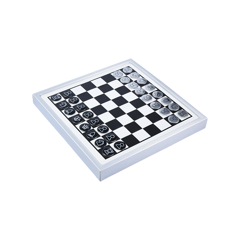 Modern White Frame Edition Wall-Mountable Magnetic Chess Set