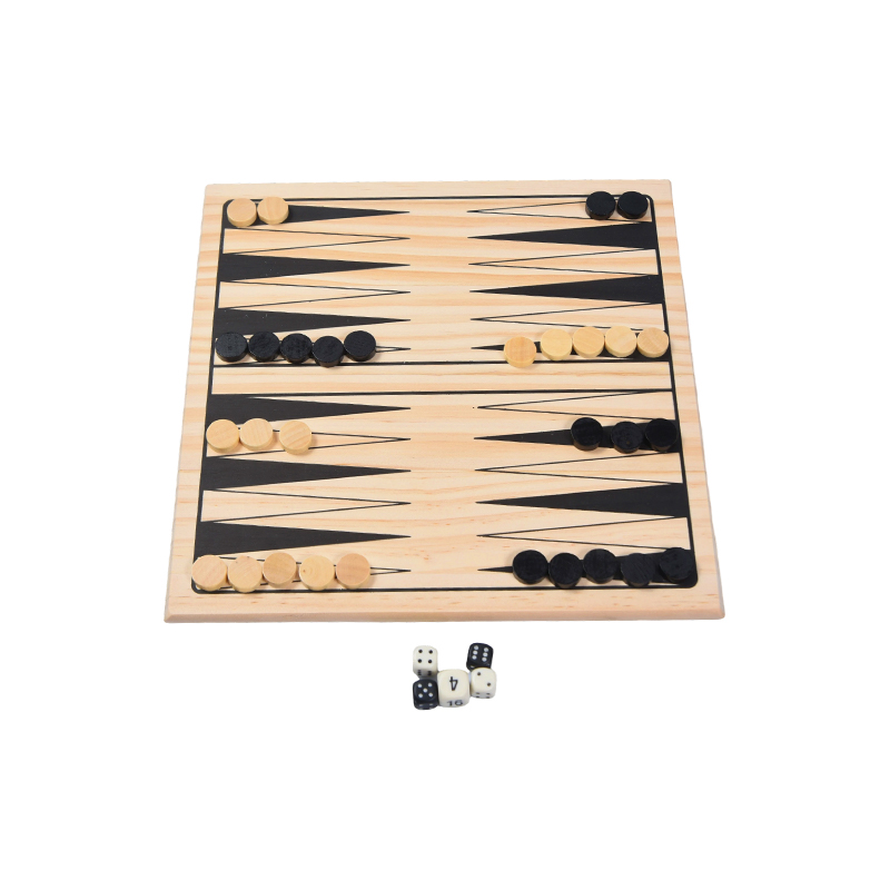 Wooden Game Set with Vintage and Colorful Packaging Classic Backgammon Board Game Wooden Game Set with Vintage and Colorful Packaging Classic Backgammon Board Game