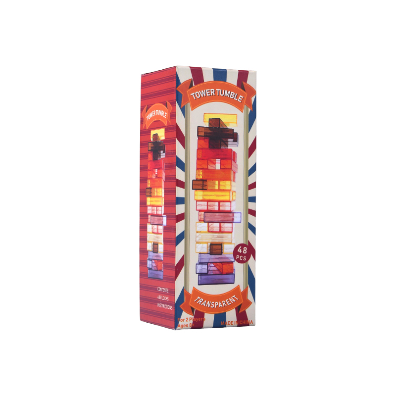 48-Piece Color-Stacking Challenge Transparent Tower Tumble Game