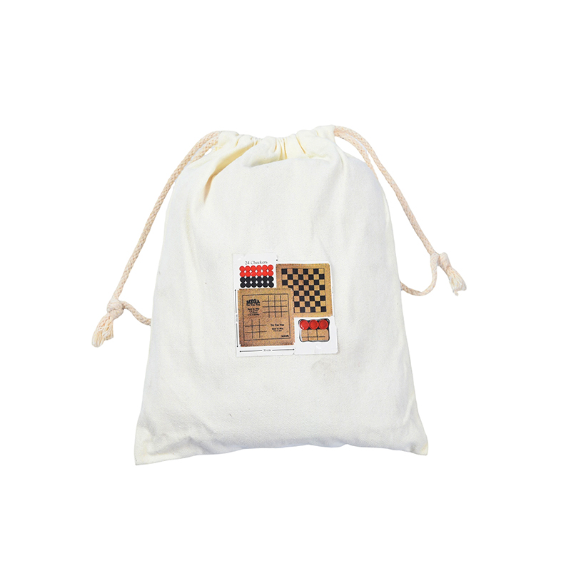 Portable and Convenient Set Classic Checkers Game with Drawstring Bag