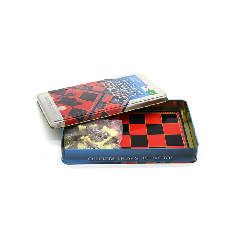 Classic 2-in-1 Checkers, Chess & Tic-Tac-Toe Tin Set