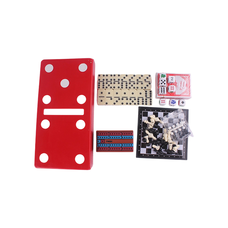 Red Polka-Dot Edition - Classic Dominoes & Cribbage Combo Set