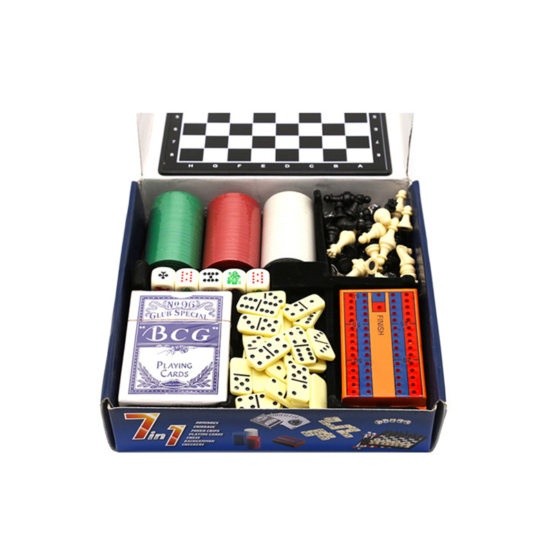Classic Multi-Game Set - Chess, Dominoes, Poker & Checkers Combo