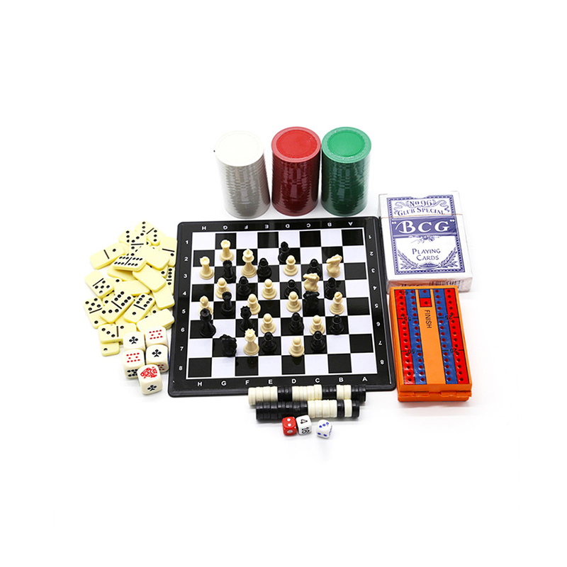 Classic Multi-Game Set - Chess, Dominoes, Poker & Checkers Combo