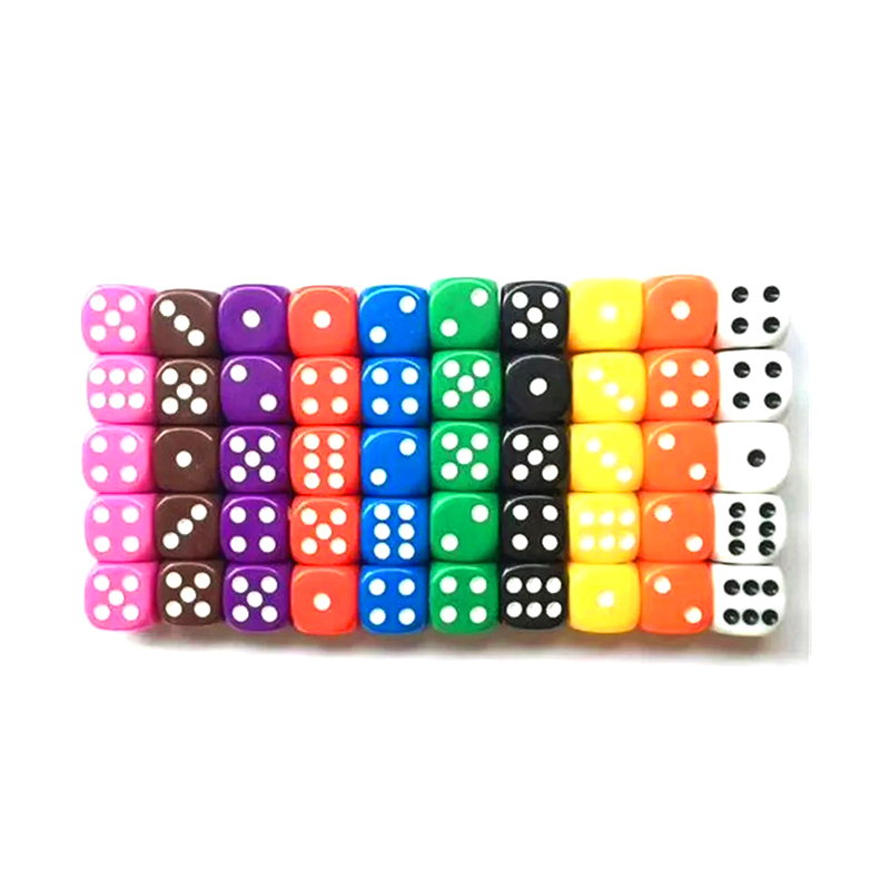 100 Pieces in 10 Vibrant Colors Colorful Assorted Dice Set