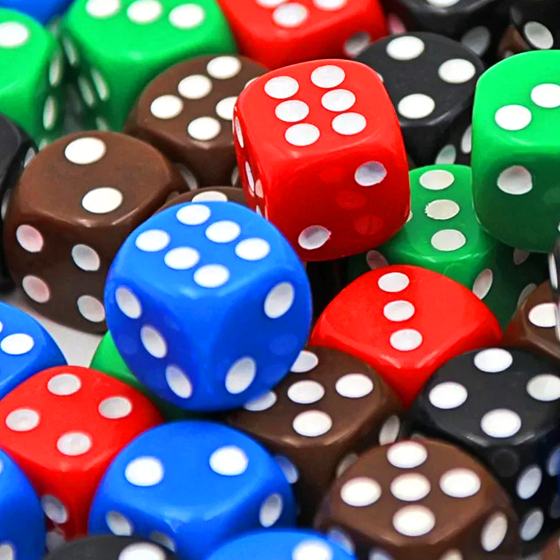 100 Pieces in 10 Vibrant Colors Colorful Assorted Dice Set