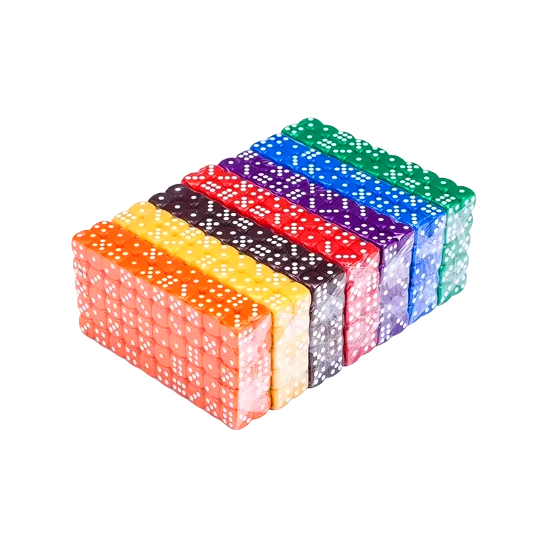 100 Pieces in 10 Vibrant Colors Colorful Assorted Dice Set
