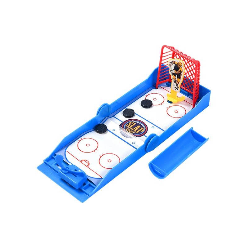 Compact Desktop Ice Hockey with Spring-Loaded Launcher Slap Shot Mini Hockey Game