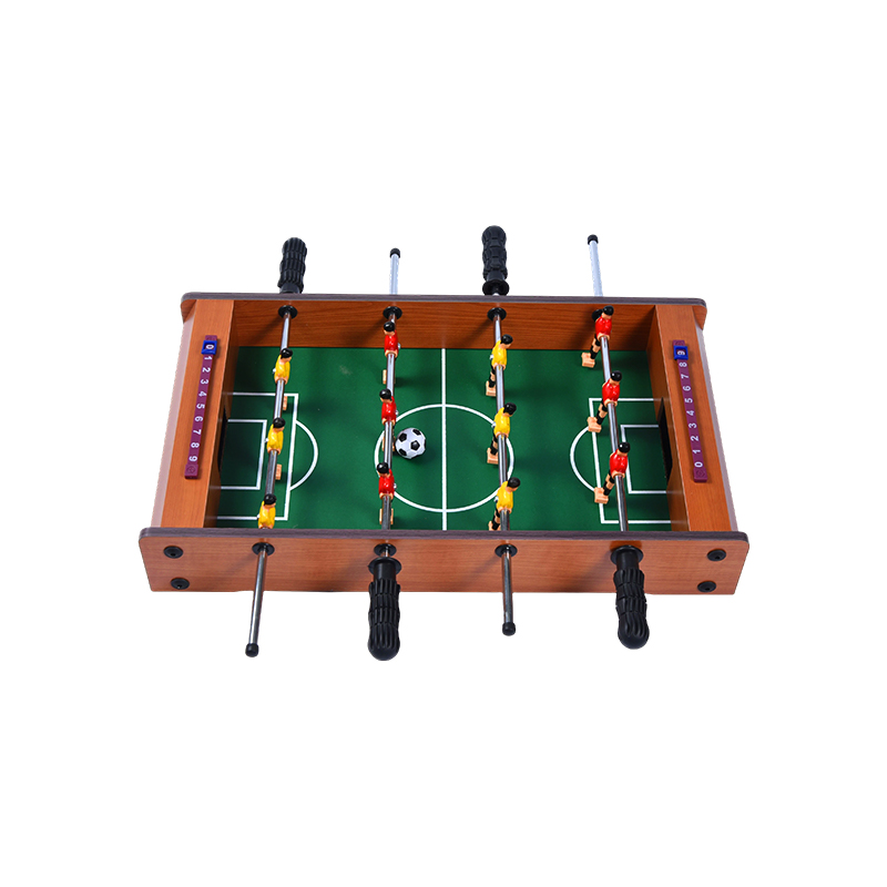 Compact Soccer Game with Vibrant Players and Score Trackers Wooden Desktop Foosball Table