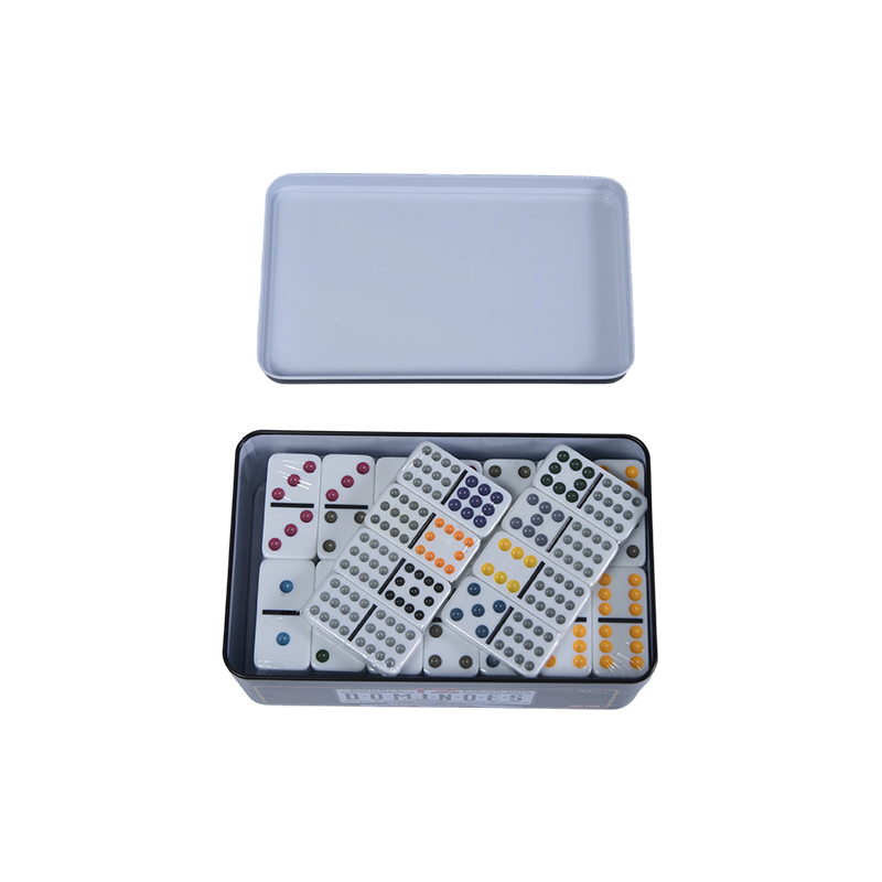 Wooden Display Stand - Collectible Art Set Colorful Dominoes Set with