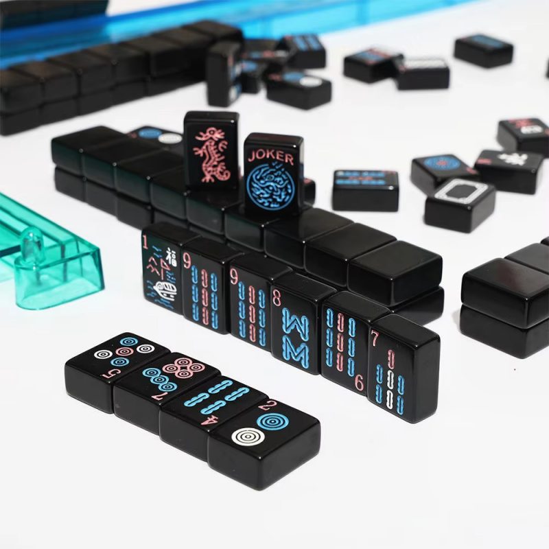 Modern Black Melamine American Mahjong Set