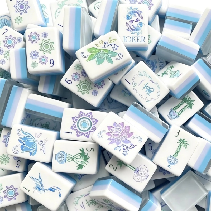 Ice Blue 4-Layer Acrylic American Mahjong Set