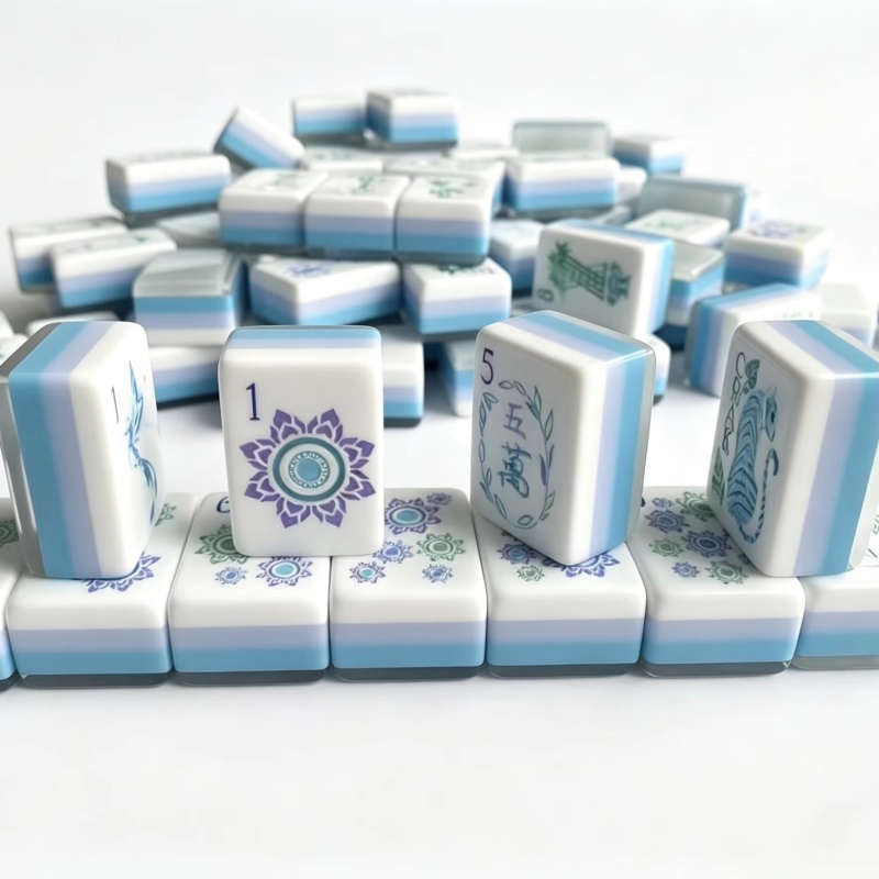Ice Blue 4-Layer Acrylic American Mahjong Set