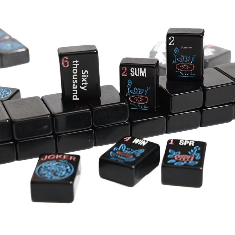 Modern Black Melamine American Mahjong Set