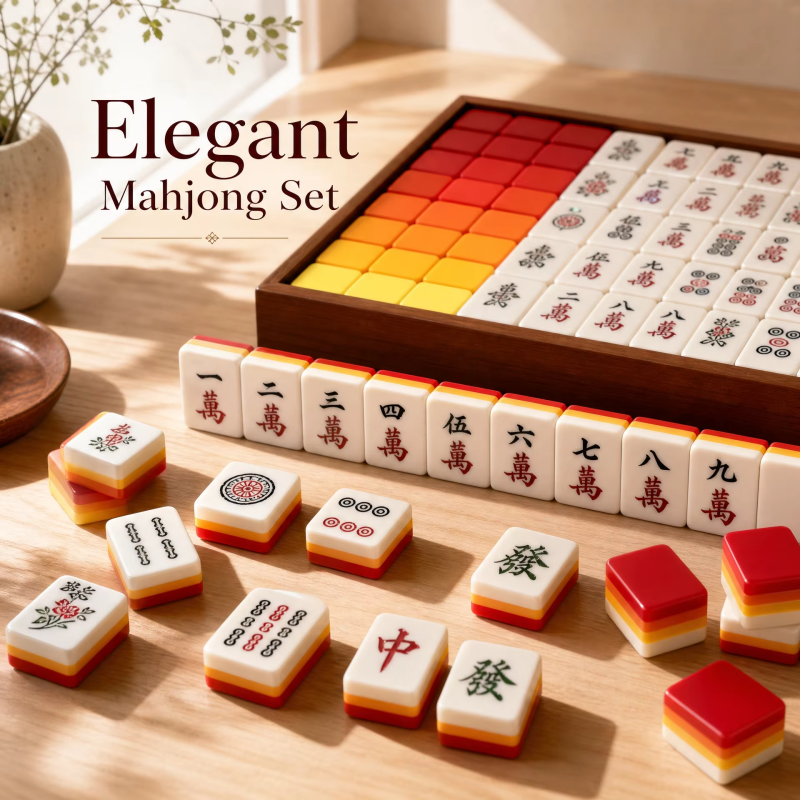 Multicolor 4-Layer Acrylic American Mahjong Set – 160 Tiles