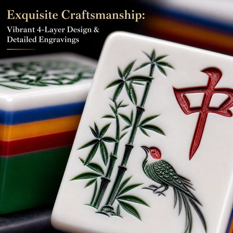 Multicolor 4-Layer Acrylic American Mahjong Set – 160 Tiles